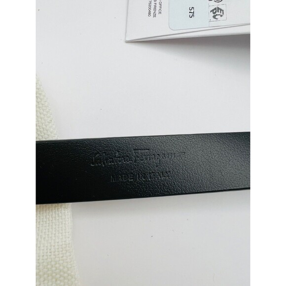 Salvatore Ferragamo Gancini Crystal-Embellished Black Nero Leather Belt  $580 main image 4